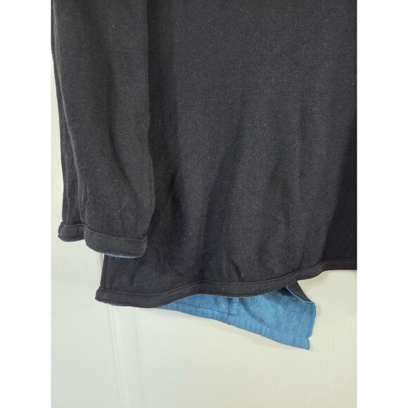 Parsley & Sage Reversible Aqua Blue Black Artsy Boho Knit Cardigan Size Medium - Picture 16 of 16